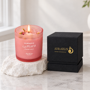 Bougie d'aromathérapie moderne en cire de soja 8OZ 10OZ 12OZ avec logo et options de couleur personnalisés, pot en verre fait main pour mariage, décoration intérieure, cadeau - Product Image 5