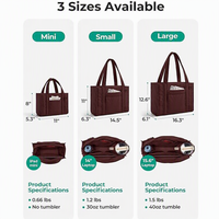 Sac fourre-tout matelassé pour femme, sac léger avec deux poches pour bouteilles, convient aux ordinateurs portables de 15,6 pouces, sac fourre-tout à bandoulière pour le shopping