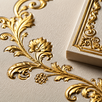 Suite de papeterie de mariage personnalisée en relief profond avec dorure à chaud 3D, comprenant invitation, menu, marque-place et carte de remerciement, pour papeterie tactile de luxe, faible MOQ