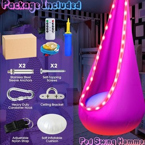 Nuevo Columpio Infantil con Luces y Control Remoto, Capacidad de 300 kg, Cojín Inflable de Nailon para Interiores, Bolsa de Abrazo Tipo Hamaca - Product Image 5
