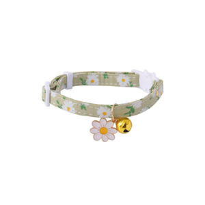 Trendy Set 2 Pet Kragen Schattige Kitten Kragen Voor Meisjes Jongens Geel Groene Bloem Hanger Gepersonaliseerde Linten Apart - Product Image 5