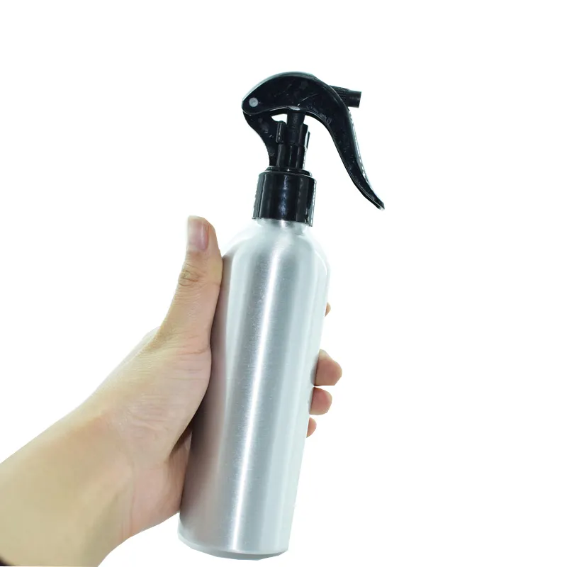 Cosmetic Metal Container 100ml 150ml 250ml 500ml Silver Aluminium Sprayer Bottles Packaging With White Trigger Spray