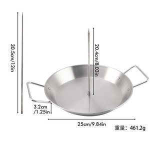 Brazilian Al Pastor Skewer <b>Stand</b> Set for Grill Stainless Steel Vertical Skewer <b>Stand</b> with 3 Removable Spikes and Drip <b>Pan</b> - Product Image 5