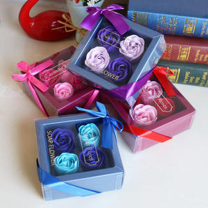 Savon en forme de rose, souvenir, décoration, fleur artificielle, cadeau immortel, savon en forme de rose en boîte, Saint-Valentin, vente en gros - Product Image 1