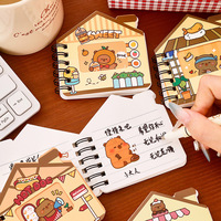 Carnet de notes fantaisie avec fenêtre en forme de capybara, personnalisable, mini carnet de notes, kawaii, carnet de notes mignon pour enfants