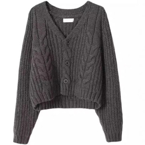 Women's Knitted <b>Cardigan</b> Long Sleeve Loose Fit Single Breasted Anti Pilling Medium <b>Thickness</b> Fashionable Sweater - Product Image 1
