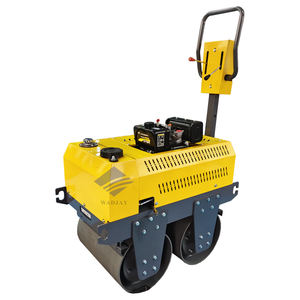 Mini rouleau compresseur vibratoire à double tambour à chenilles, 1 tonne, 4 tonnes, avec moteur de pompe à essence 9 CV - Product Image 1