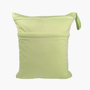 Bonbons couleur 2 fermeture éclair sac humide lavable imperméable couche humide sac de rangement de voyage 30x36 CM couleur unie Polyester poignée sac - Product Image 4
