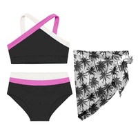 Ensemble de maillots de bain bikini pour filles de 6 à 16 ans, 13 ans, maillot de bain de créateur, maillot de bain modeste, vêtements de plage