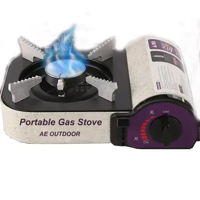 Portable Multi-Functional Camping Gas Stove with Butane Fuel Metal Construction Manual Ignition-One-Piece Design for Outdoor Use