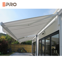 Auvent rétractable en aluminium imperméable pour pergola, restaurant, balcon, avec éclairage LED, PVC personnalisé