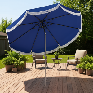 Sombrilla de Patio Azul Marino de 8.8 Pies con Botón de Inclinación, UPF 30+, Sombrilla de Mercado para Exteriores con Poste de Aluminio y Tela de Poliéster - Product Image 2