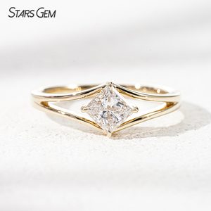 Joyería Fina Starsgem, anillo de oro sólido de 10k con diamante suelto de 0.73ct, corte Asscher, certificado IGI, diamante cultivado en laboratorio. - Product Image 1