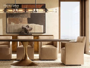 Modern Furniture Recycled Pine Mirrored <strong>Extendable</strong> Rectangular and Round <strong>Dining</strong> <strong>Table</strong> 8 People - Product Image 5
