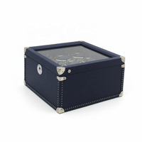 Boîte de rangement multifonctionnelle rétro en microfibre écologique de luxe avec 6 emplacements pour montres automatiques à remontoir et tiroir à bijoux