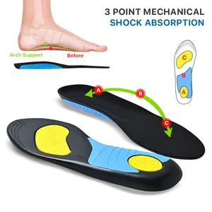 Semelle intérieure orthopédique de soutien de la voûte plantaire en PU pour chaussures confort absorbant les chocs fasciite plantaire orthopédique