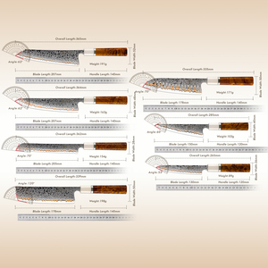 <span class=keywords><strong>Coltello</strong></span> da Cucina Giapponese Grandsharp, 55 Strati di Acciaio Damasco in Rame, Coltelli Santoku, Nakiri, <span class=keywords><strong>per</strong></span> <span class=keywords><strong>Pane</strong></span> e Multiuso, Manico in Legno Solidificato - Product Image 4