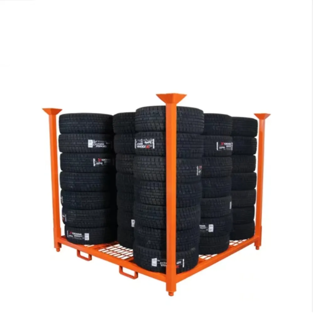 Xếp chồng lốp giá Heavy-Duty kim loại Stackable kệ cho lốp lưu trữ cho kho sử dụng