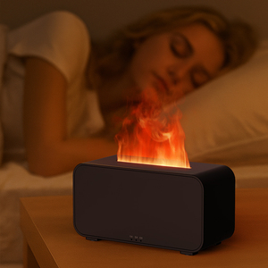 Taşınabilir 120ml <span class=keywords><strong>Mini</strong></span> masaüstü alev nemlendirici yangın difüzör uçucu yağ uyku ev için Aroma YAYICI - Product Image 1