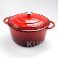 Vente en gros usine : Cocotte en fonte émaillée, récipient de cuisson, pot à ragoût, moule à pain, cocotte en fonte