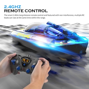 Flytec V555 2.4G LED RC Racing Boat 15km/h Waterproof Rechargeable USB <b>Cable</b> Remote Control Toy for Kids Pool Lake Gifts - Product Image 3