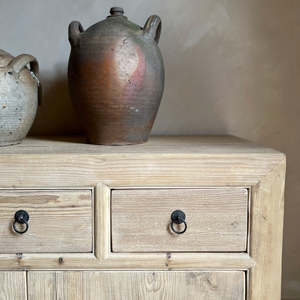 Reclaimed Small Cabinet Chatwell Rustic Solid Elm Sideboard <b>Cupboard</b> Buffet Vintage Farmhouse Living Room Entryway Storage - Product Image 6