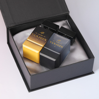 Flacon de parfum en verre de luxe carré sur mesure, 50 ml, 100 ml, flacon de parfum vide noir avec boîte