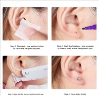 Pistolet de perçage d'oreille hygiénique et sûr, sans douleur, kit de perçage de septum et de piercing de nez 4 mm avec clous