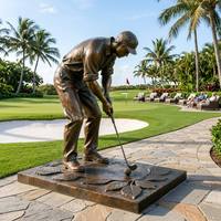 Sculpture de golfeur masculin en bronze grandeur nature, style antique, pour parcours de golf, statue en bronze