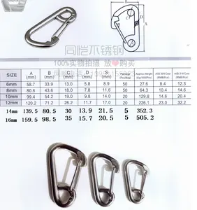 Karabiner Sicherheit Double End Edelstahl Karabiner haken