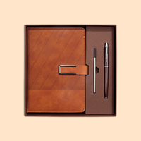 Carnets promotionnels personnalisables en sergé avec boucle en U, à couverture plate, minimalistes, écologiques, en tissu, coffret cadeau personnel en cuir