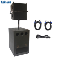 Kit de sonorisation professionnel étanche Thinuna AWM-L2.10-DWP, système de sonorisation portable haute puissance avec enceinte Line Array 10 pouces + caisson de basses 18 pouces