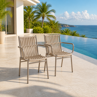 Chaise sans accoudoirs en corde tressée style nordique, structure en alliage d'aluminium, assise imperméable pour balcon, cour et espaces commerciaux