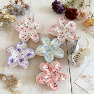 Pinzas de Pelo de Resina Plástica con Diseño de Flor de 9 cm, Coloridas y Modernas, Pinzas de Pelo Tipo Garra de Tiburón Bauhinia, Accesorios para el Cabello para Mujer - Product Image 1