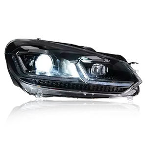 Feux de voiture pour VW <span class=keywords><strong>Golf</strong></span> <span class=keywords><strong>6</strong></span>, projecteur de phare, lentille de projecteur Golf6 Mk6, signal dynamique, phare LED, feux de jour, accessoires automobiles - Product Image 2