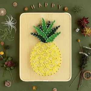 Giocattoli educativi ananas fai da te artigianato Kit incorniciato 3D stringa Art Kit di legno per bambini e adulti