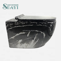 SDAYI Pierre Marbre Design Sans Monture Rinçage Mur Accroché Toilette Bassin P-trap Lavage Rinçage Wc Forme Ronde Toilette Salle De Bains