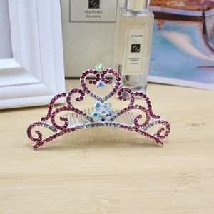Large Crown Colorful Rhinestone Hair <b>Clip</b> For Girls Princess Birthday Party Accessory 27cm Size Mixed Colors - Product Image 3