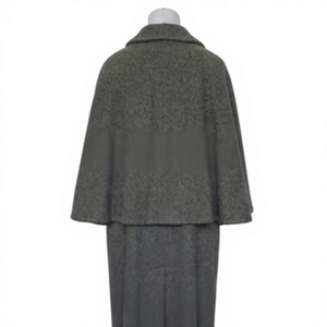 <b>Men's</b> Long Wool Blend Cape Coat Turn-down Collar Double Breasted Button Closure Waterproof Reversible Winter Formal Outerwear - Product Image 4