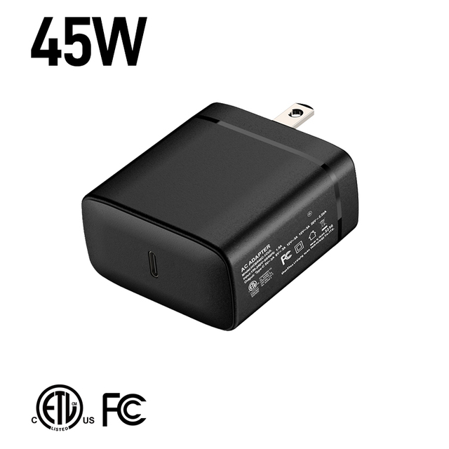 Shenzhen Lvxiangyuan 45W GaN PD 3.0 USB-C Fast Charger US Plug UL FCC DOE Level VI Samsung Compatible Adapter Galaxy