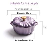 Marmite multifonction en fonte émaillée en forme de citrouille, compatible avec les cuisinières à induction universelles, pour soupes et bouillons