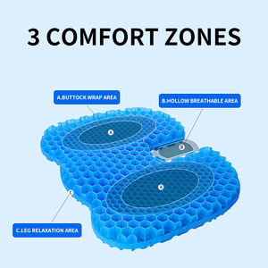 Blue Honeycomb Gel Seat Cushion Product Double Cellular Design Cooling Car Drivers Office Chair Air Gel Seat Breathable Cushion - Product Image 4