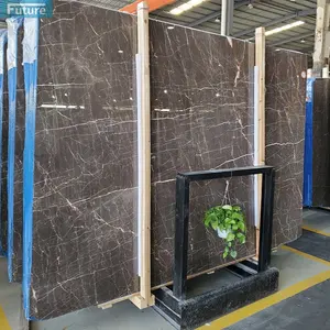 Wholesale Suppliers Bathroom Natural Stone Red Brown Marble Slab Floor Tile Paving Sizes With Polished Marble