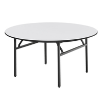 Table de banquet ronde pliante en PVC de 180 cm, mobilier d'hôtel moderne en fer forgé, vente en gros