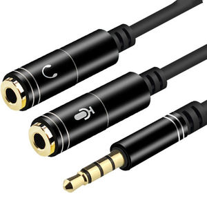 Qualität Stecker Auf <span class=keywords><strong>2</strong></span> Weibliche <span class=keywords><strong>3</strong></span>,5mm Aux Kabel Jack Kopfhörer Mic Audio Splitter Gold-Überzogene Aux Verlängerung Adapter kabel - Product Image 3