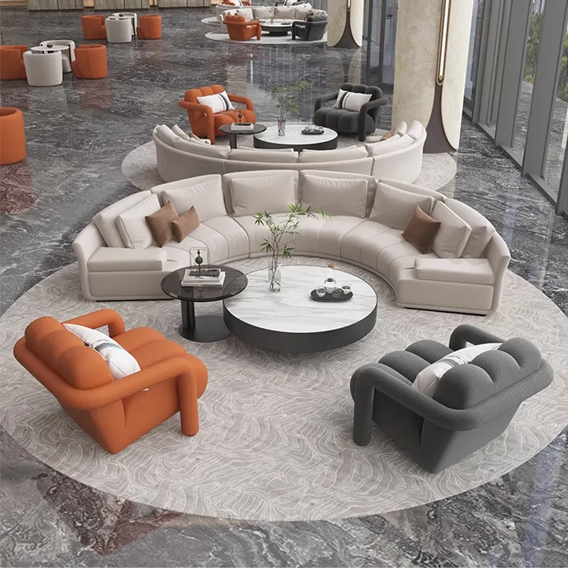 home sofa set furniture luxury living room minimalist modern couch fabrics semi round sofa