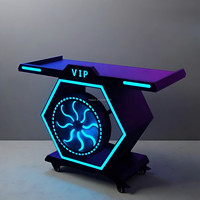 Meuble de bar moderne avec miroir infini et LED, console DJ éclairée en acrylique pour discothèques, soirées KTV, bars à domicile et salles à manger