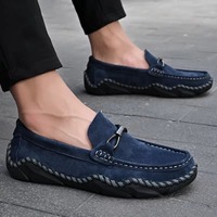Mocassins classiques pour hommes, cousus main, en cuir de vachette pleine fleur, confort optimal à chaque port, faciles à enfiler – Nouveauté très prisée