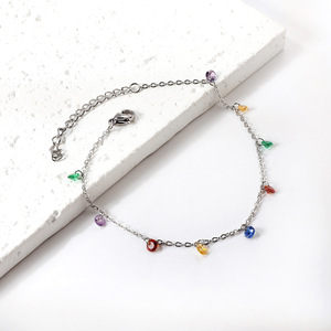 Fashion <b>Anklets</b> 18k <b>Gold</b> Plated Stainless Steel Mixed Color Beach Women's Jewelry - Product Image 4