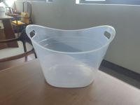 Grands seaux à glace transparents pour boissons, 18 L, pour fêtes, seaux à glace en plastique ovales, paniers de rangement, bac à glace